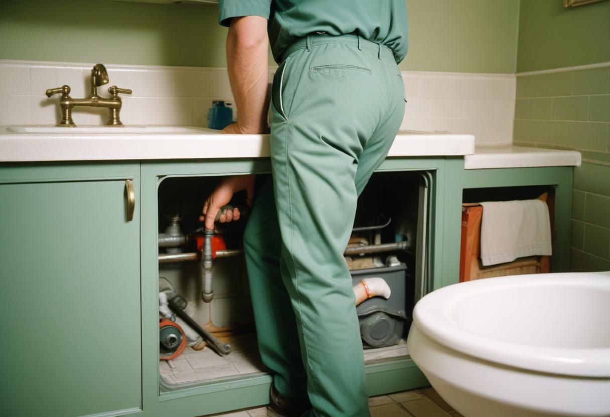 pikaso_texttoimage_35mm film photography Emergency plumber with toolb